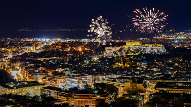 Ακρόπολη με πυροτεχνήματα