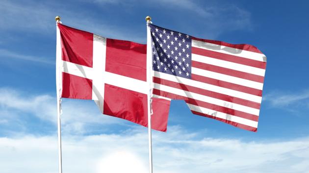 Σημαίες Δανίας ΗΠΑ