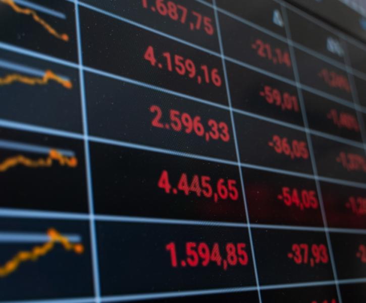 Πίνακας τιμών Χρηματιστηρίου με διακυμάνσεις πίνακας χρηματιστηρίου