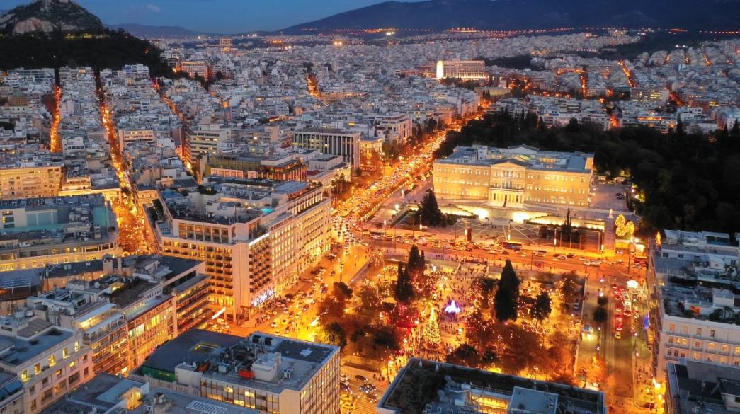 Σύνταγμα Αθήνα νυχτερινή άποψη