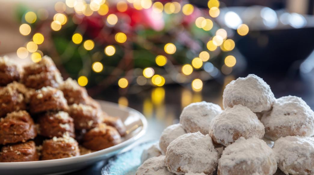 Melomakarona, Kourabiedes, Xristougena, Christmas