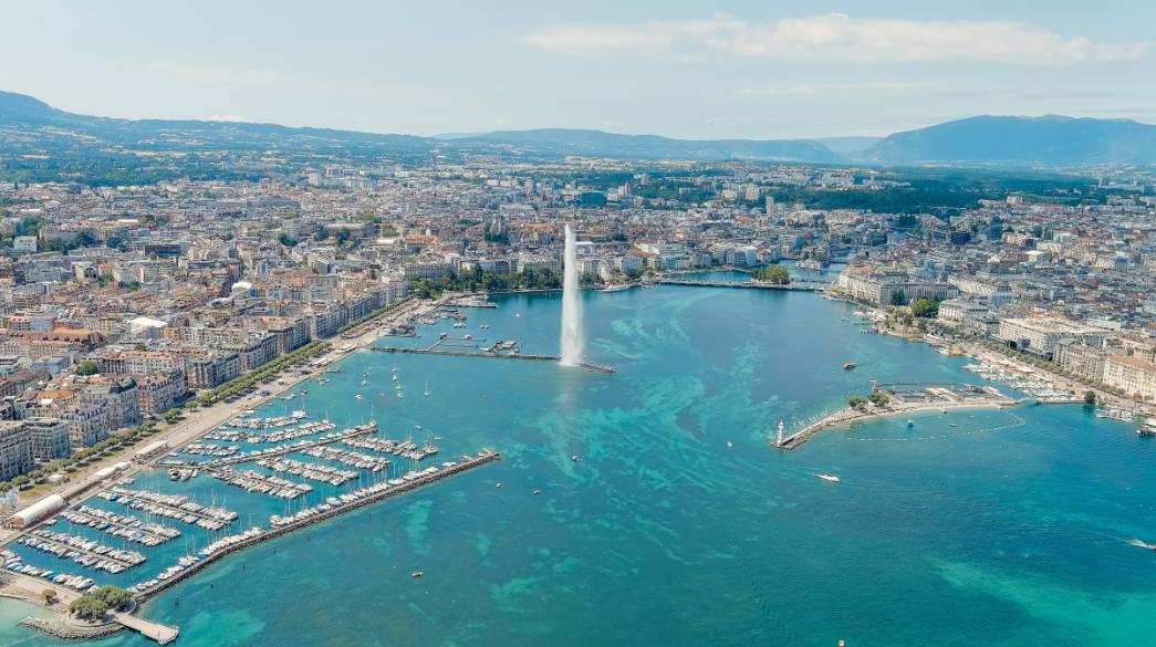 Γενεύη λίμνη σιντριβάνι