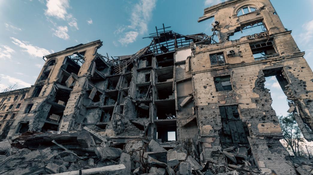 Κατεστραμμένο κτίριο Ουκρανίας