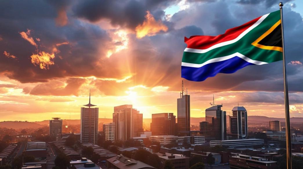 Νότια Αφρική ηλιοβασίλεμα πόλη
