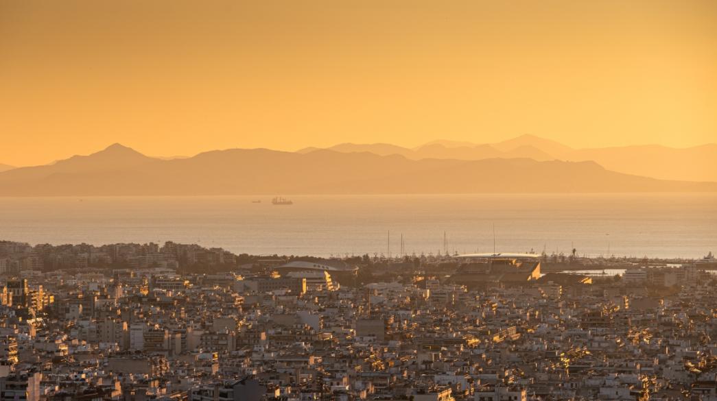 Αστικό τοπίο ηλιοβασίλεμα