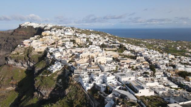 Σαντορίνη αεροφωτογραφία τοπίου