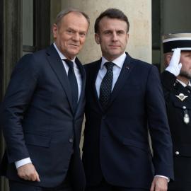 Εμμανουέλ Μακρόν και Ντόναλντ Τουσκ